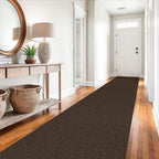 EARTHALL Extra Long Runner Rug 3x14 Ft Washable Runners for Hallways Cotton Non Slip Entryway Runner Braided Kitchen Runner Indoor Outdoor Carpet Runners for Stair, Hall, Foyers, Brown/Coffee