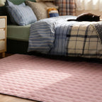 Bedsure 3x5 Fluffy Area Rugs for Living Room, Machine Washable Rugs, Non-Slip Backing, Non-Shedding, Pet Friendly Throw Rug for Bedroom Dining Room, Rug for Kids Room, Strawberry Cream