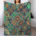 Vintage Mandala Throw Blanket Bohemian Boho Colorful Blanket for Sofa Bed Couch Chair Or Dorm 50"x60"
