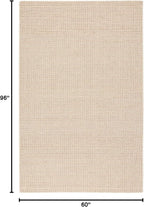 Dash and Albert Haverhill Cotton Area Rug - 5' x 8' Neutral Solid Handwoven Accent Rug - Durable, High Traffic Areas Hallway, Living Room, Stairs, Bedroom