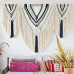 Jakalin Large Macrame Wall Hanging Boho Wall Decor 47" W x 35" L Handmade Craftmanship Yarn Wall Art For Bedroom Living Room Scandinavian Home Decor