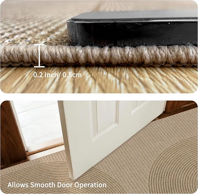 Easy Jute Rug 2x3: Indoor Outdoor Natural Boho Front Door Mat Non Slip - Farmhouse Neutral Contemporary Small Carpet for Entryway Kitchen Bathroom Bedroom Washable