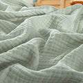 PHF 100% Cotton Muslin Throw XL Blanket Large 50" x 70", 4-Layer Lightweight Gauze Throw, Breathable Cloud-Soft Minimalist Blanket for Bed, Couch, Camping & Baby, Sage Green, Ideal Gift