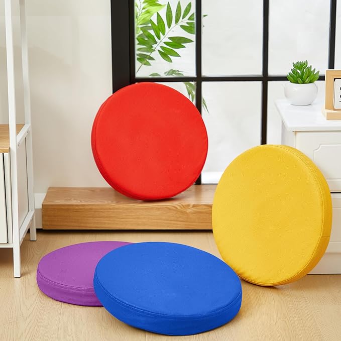 Juexica 6 Pcs Extra Thick Flexible Seating Floor Cushions Assorted Colored Pillow Floor Cushions for Classroom Soft Flexible Seating for Kids Learning Sitting Daycare School Chair (Multicolor)