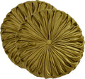 SARO LIFESTYLE Round Velvet Pintucked Poly Filled Throw Pillow (Set of 2)
