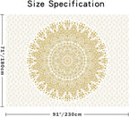 Edeesky White and Gold Mandala Tapestry Wall Art for Living Room, Bedroom Decor