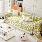 ROOMLIFE Boho Couch Cover for 3 Cushion Couch L Shape Sofa Covers for Sectional Sofa Reversible Silpcover for Dogs Washable Chenille Furniture Protector for Living Room,91"x118"