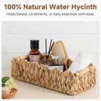 StorageWorks Toilet Paper Storage Basket, Living Room Organizers and Storage, Toilet Paper Basket with Wooden Handles, Small Water Hyacinth Scalloped Basket, Natural