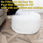 Asuprui Pouf Ottoman Unstuffed Ottoman Foot Rest No Filler Floor Pouf Soft Foot Stool 20x20x12 Inches Fuzzy Chair Floor Chair with Storage for Living Room Bedroom White