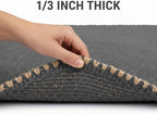 Charcoal Gray 4X6 Jute Rug Braided Construction - Farmhouse Woven Carpet - Mid-Century Modern Floor Covering for Bedside, 4' x 6'