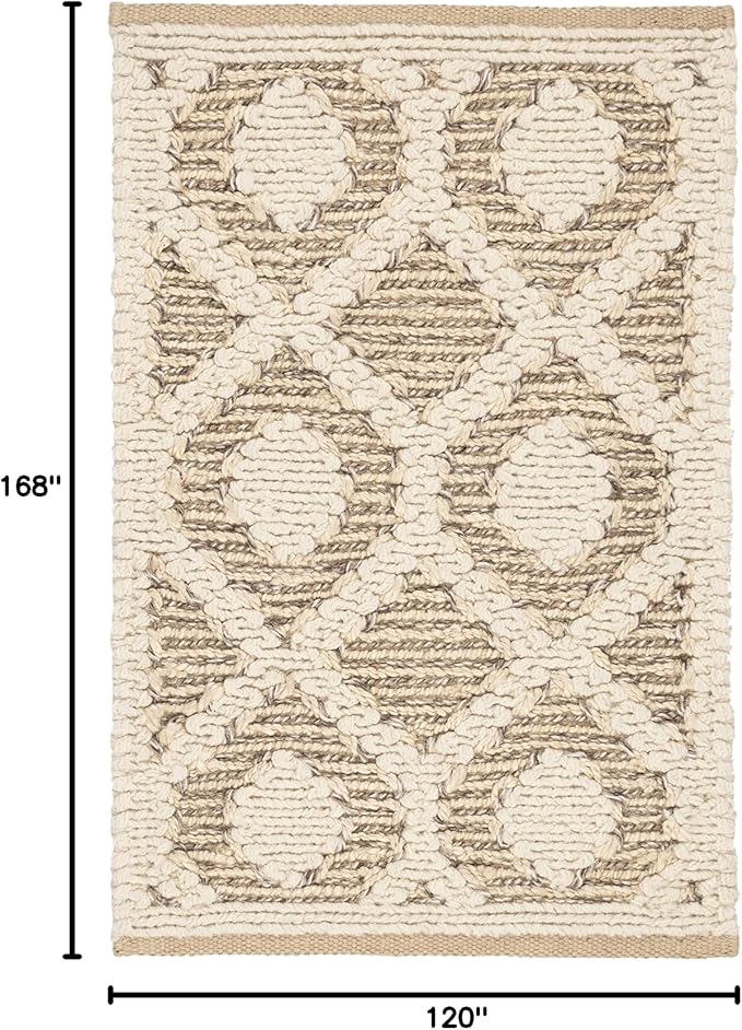 Dash & Albert Capri Soumak Handwoven Jute Rug, 9.5 X 13.5 Feet, Tan Geometric Pattern