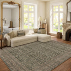 Machine Washable Rugs for Living Room: 6x9 Area Rugs Boho Vintage Rugs Stain Resistant Non Slip Low Pile Soft Lightweight Carpet for Bedroom Kitchen Dining Room Nursery Kids Room Farmhouse