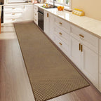2x8 ft Hallway Runner Rug Extra Long Boho Woven Kitchen Runner Rugs Mat Non Slip Washable, Soft Entryway Laundry Floor Carpet for Indoor Backdoor Bedroom Hallway Living Room, Dark Brown/Coffee