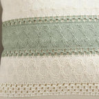 Set of 2 Sage Green Boho Throw Pillow Covers 18x18 Inch Decorative Cushion Covers for Couch Bed Sofa Chair Cotton Macrame Décor Decorations (Type A)
