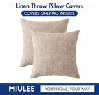 MIULEE Pack of 2 Decorative Burlap Linen Spring Throw Pillow Covers Modern Farmhouse Pillowcase Rustic Woven Textured Cushion Cover for Sofa Couch Bed 20x20 Inch Tan
