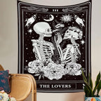 Naykow Skull Tapestries Black and White Skeleton Gothic Grunge Dark Witchy Wall Hanging Decor Tapestry for Bedroom Aesthetic Alt Room (40x60 inches vertical)