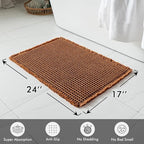 MIULEE Set of 2 Waffle Bathroom Rugs, Fall Boho Bath Rugs Non Slip Washable, Super Absorbent Bath Mats, Ultra Soft Rubber Backed Shower Mats for Bathroom Floor, Tub and Shower, Terracotta, 17x24 Inch