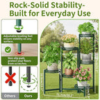 Metal Plant Stands Indoor Outdoor, 6 Tier Plant Stand Corner Plant Shelf, Folding Tall Plant Rack, Heavy Duty Iron Flower Display Holder Stand for Living Room Patio Porch Balcony - GreenFlower