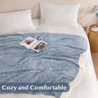 WRENSONGE Throw Blanket Cationic Dyeing Blue Soft Cozy Fluffy Warm Hand Made Throw Blankets for Couch, Sofa, Chair, Bed, Camping, Picnic, Travel Lightweight Bed Blanket - 50"*60"