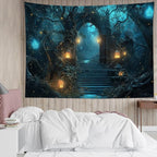 LB Gothic Forest Tapestry Magical Tree Vintage Nature Wall Tapestry Dark Academia Landscape Wall Decor Tapestries for Bedroom Living Room College Dorm,59Wx51H inches