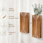 Wooden Wall Planter Vase Set of 2,2 Pack Hanging Planter for Indoor Fake Plants Modern Boho Farmhouse Wall Art Decor for Home Indoor Kitchen Modern Farmhouse Bathroom Living Room Dining Room