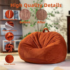 Stuffed Animal Storage Bean Bag Cover (No Filler), Corduroy Kids & Toddler Bean Bag Chair for Teens & Adults, Toy Storage Organizer, Comfy Sofa for Playroom (Amber Color, Kids (Cover Only）)