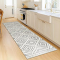 Area Rug 2x6 Rug Machine Washable Non-Slip Low Pile Print Pattern Western Rug for Living Room Bedroom Entryway Tribal Series -Navywhite/Black