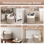 Goodpick 15.8 x 15.8 x 13.8 Inches Blanket Basket - Cotton Rope Baskets for Blankets & Toys, Nursery & Living Room Decor (Soft Material Design)