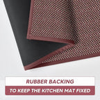 Artoid Mode Washable Non Slip Red Kitchen Rugs and Mats Set of 2, Rubber Backing Absorbent Kitchen Mats for Floor Front of Sink - 17x29 and 17x47 Inch