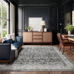 Machine Washable Rugs for Living room: 8x10 bedroom Rug Vintage Boho Area Rug Stain Resistant Non Slip Low Pile Lightweight Soft Carpets for Living room Dining Room Kitchen Nursery Kids Room Farmhouse