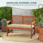 downluxe Outdoor Bench Cushion for Patio Furniture, Waterproof Tufted Overstuffed Porch Swing Cushions, Thick Outdoor Loveseat Cushions, 48" X 18" X 5", Khaki, Set of 1