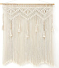 Mkono Macrame Wall Hanging Large Boho Decor Woven Wall Tapestry Chic Art Tassel Christmas Decoration for Backdrop over Bed Bedroom Nursery Dorm Classroom, Including Hanging Rod, 33''W x 42''H