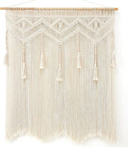 Mkono Macrame Wall Hanging Large Boho Decor Woven Wall Tapestry Chic Art Tassel Christmas Decoration for Backdrop over Bed Bedroom Nursery Dorm Classroom, Including Hanging Rod, 33''W x 42''H