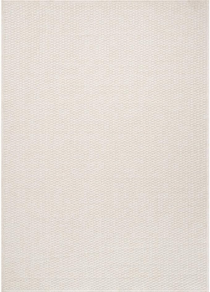 Easy Jute Rug 9x12 Indoor Outdoor Natural Rugs Solid Fiber Rug Woven Area Rug Boho Easy Clean Inside Carpet for Living Room Bedroom Dining Room Hallway or Outdoor Patio Porch (9 X 12 Bone)