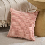 Fancy Homi 4 Packs Blush Pink Decorative Throw Pillow Covers 20x20 Inch for Living Room Couch Bed Sofa, Soft Plush Striped Corduroy Square Light Pink Coral Peach Cream Colorful Cushion Case 50x50 cm