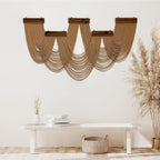 HVEST Large Macrame Wall Hanging Boho Decor, Brown Bohemian Macrame Wall Art Geometric Modern Craftsmanship Handmade Woven Tapestry for Bedroom Living Room Backdrop, 53W x 28L inches
