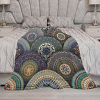 Indian Bohemian Throw Blanket Mandala Design Colorful Boho Floral Pattern Paisley Blanket for Sofa Bed Couch Chair Or Dorm 40"x50"