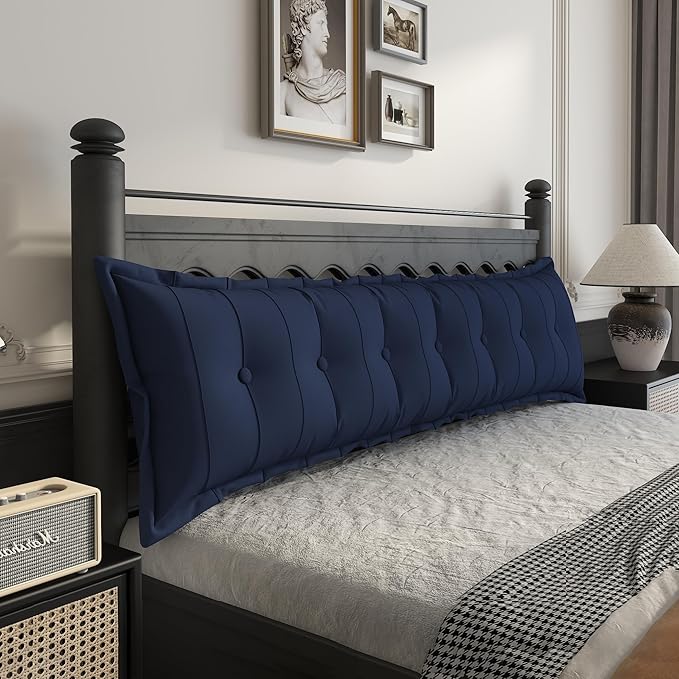 Johnear Headboard Pillow Large Reading Pillows for Sitting in Bed Adult Daybed Cushion Backrest Bolster Pillow Support Positioning Sofa Rest （Blue, 76 x 3 x 20 inches）