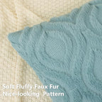decorUhome Cozy Textured Euro Sham Throw Pillow Covers 26x26 Inch Set of 2, Soft Plush Faux Wool Aqua Accent Couch Pillow Covers for Modern Farmhouse Sofa Bed Living Room