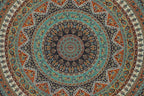 Popular Handicrafts Wall Hanging Tapestry For Bedroom Hippie Mandala Bohemian Psychedelic Intricate Floral Design Indian Bedspread Magical Thinking Tapestry 84x54 Inches,(215x140cms) Green Orange