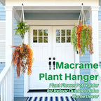 Macrame Plant Hanger - 5 PCS Hanging Planters for Indoor Plants Outdoor Decorative Flower Pot Holder Wall Decor Living Room Boho Home Decor Set of 5 35"/41"/55" 3 Size Pots Not Included