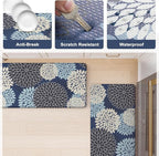 KIMODE Anti Fatigue Kitchen Mats for Floor, Boho Dahlia Floral Kitchen Rugs 24" x 59", Cushioned Mats for Kitchen Floor, Non Slip Kitchen Floor Mats, Sink, Laundry, Office,Blue Multi
