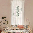 Flber Macrame Curtain Boho Window Curtain Doorway Macrame Wall Decor Yarn Art Moder Bedroom Headboard Decor,31" W x 70" L