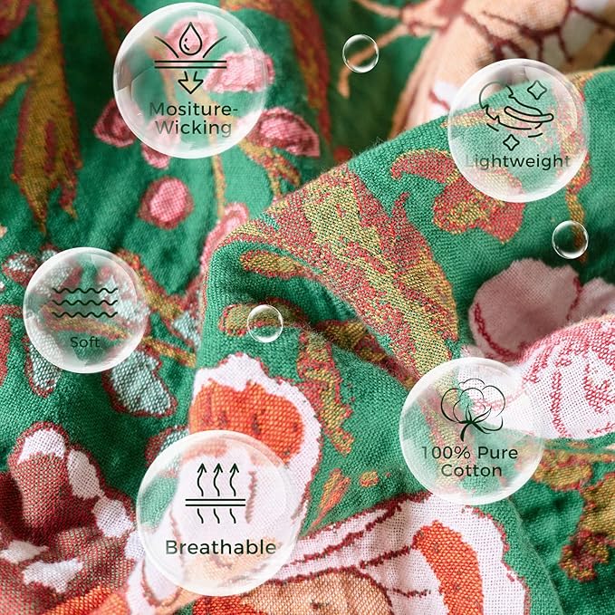Boho Throw Blanket for Couch Sofa Chair Cotton Spring Blankets for Bedroom Living Room All Season Lightweight Reversible Butterflies Embroidery Throws 50"x60"