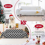 Reversible Couch Cover Blanket, Christmas Couch Covers, Chenille Sofa Cover Blanket, Christmas Sofas Covers Washable, 71"×71" Sofas Protector for Recliner & Chair (1PC, Black, Single Seater)