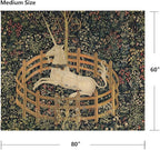 Semtomn Tapestry Artwork Wall Hanging Medieval Vintage Hunting Unicorn Captivity 60x80 Inches Home Decor Tapestries Mattress Tablecloth Curtain Print