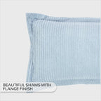 Better Trends Chenille Bedspreads Twin Size, Blue 100% Cotton Chenille Stripe Design Tufted Bedding Coverlet Soft Lightweight, 96"x110" with 1 PC Sham 2 Pieces Set Jullian Collection