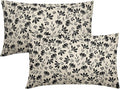 Black Floral Pillow Covers 12x20 Set of 2 Vintage Rustic Old Style Cute Small FlowerBlack Cream Print Decorative Outdoor Pillowcases Farmhouse Throw Cushion Case Decor for Couch Sofa Bed