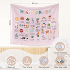 WARDOS Mental Health Pink Tapestry, Things to Remember Inspirational Tapestry Wall Hanging, Positive Affirmation Psychology Wall Blanket Decor for Therapy Calming Office Classroom, 50x60 Inch