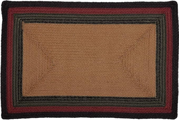 VHC Brands Wyatt Stenciled Bear Jute Rug Rect Welcome to Our Den w/Pad 20x30